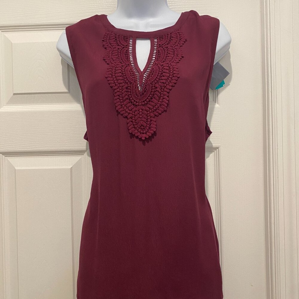 Daniel Rainn Quin Keyhole Crochet Top